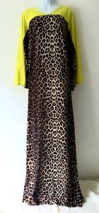 Women's stretch leopard long maxi dress